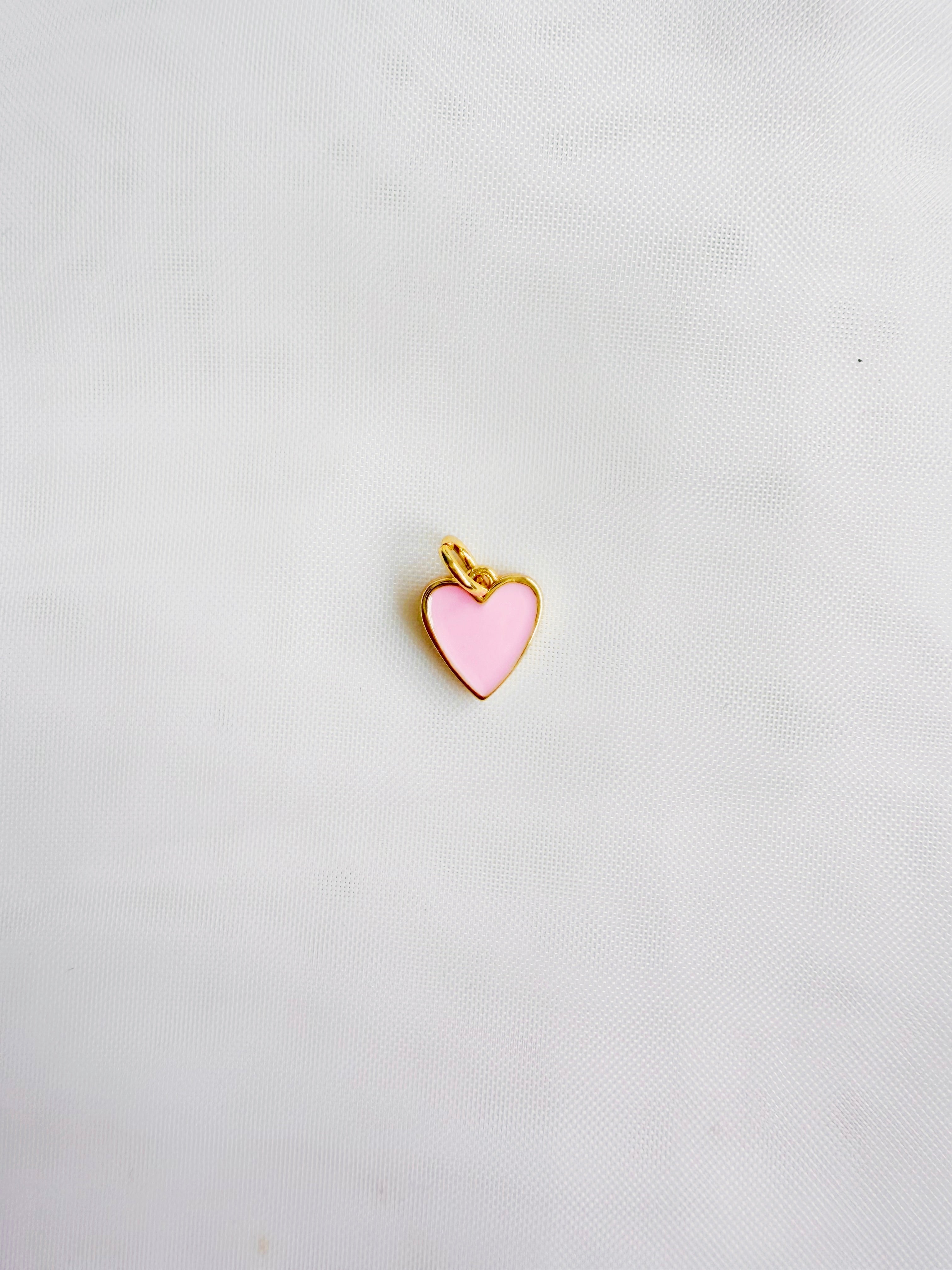 Charm Corazón Plano Rosado