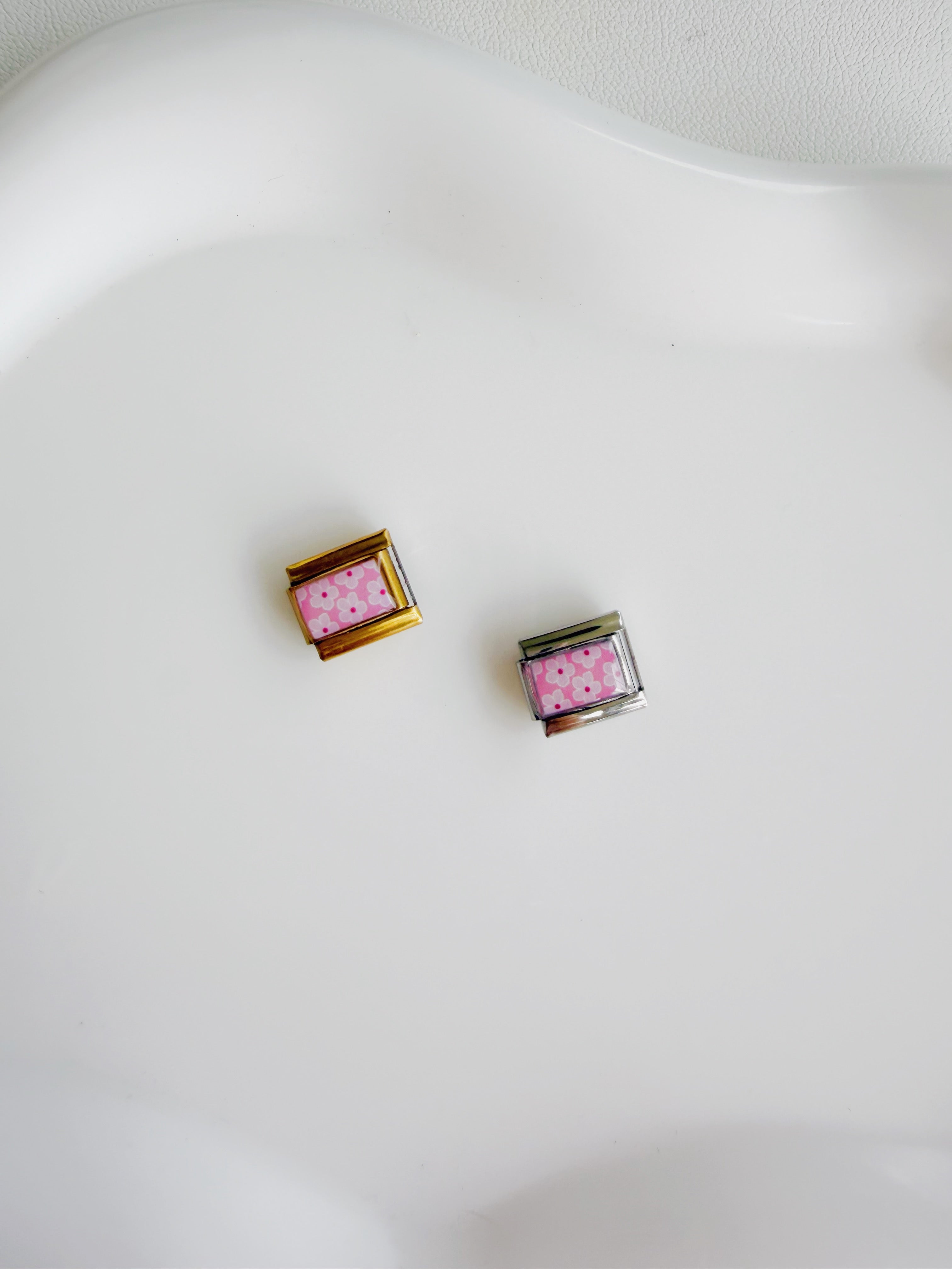 Italian Charm Flores Rosadas