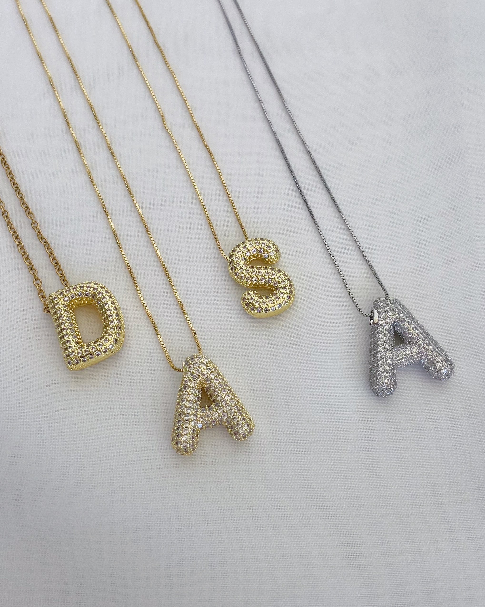 Shinny Balloon Letter Necklace
