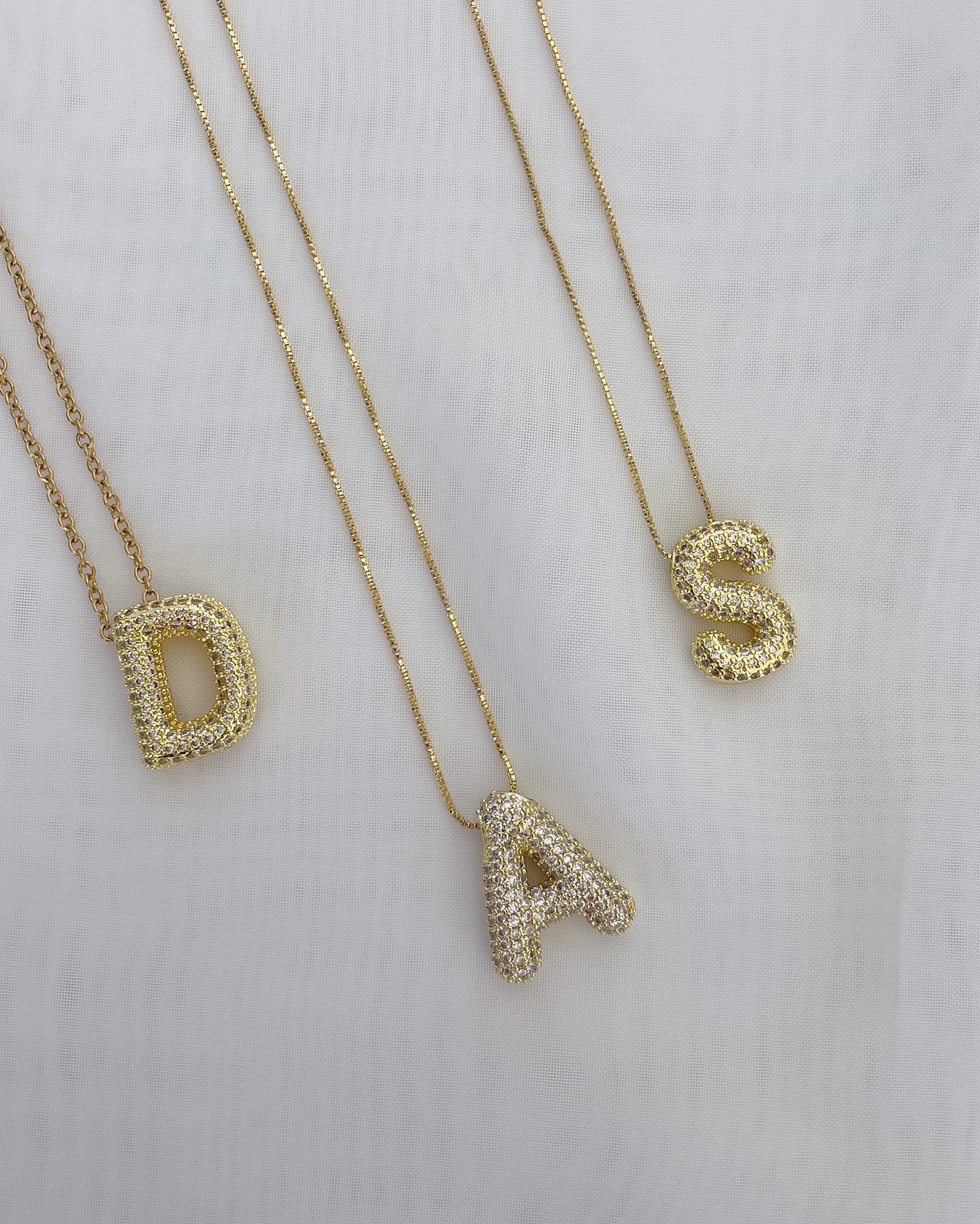 Shinny Balloon Letter Necklace