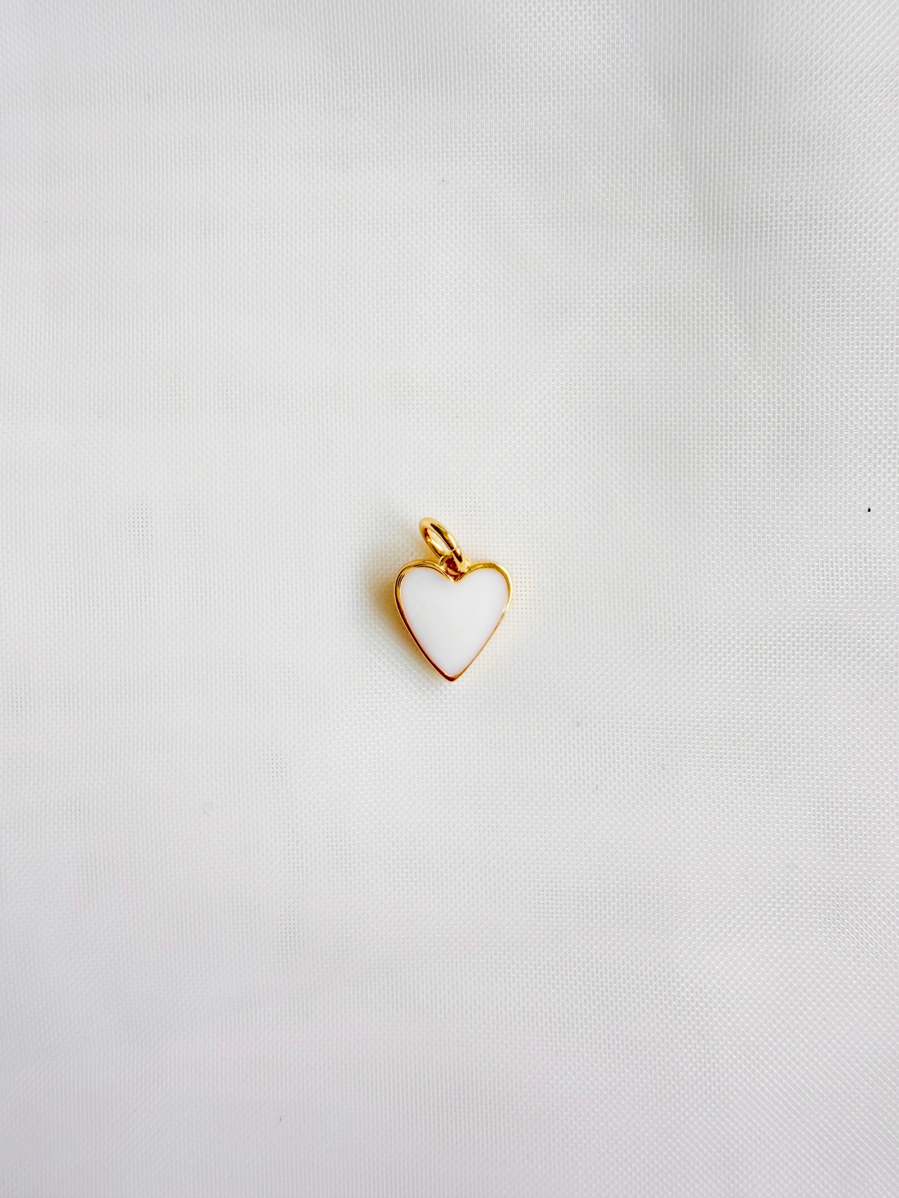 Charm Corazón Plano Blanco