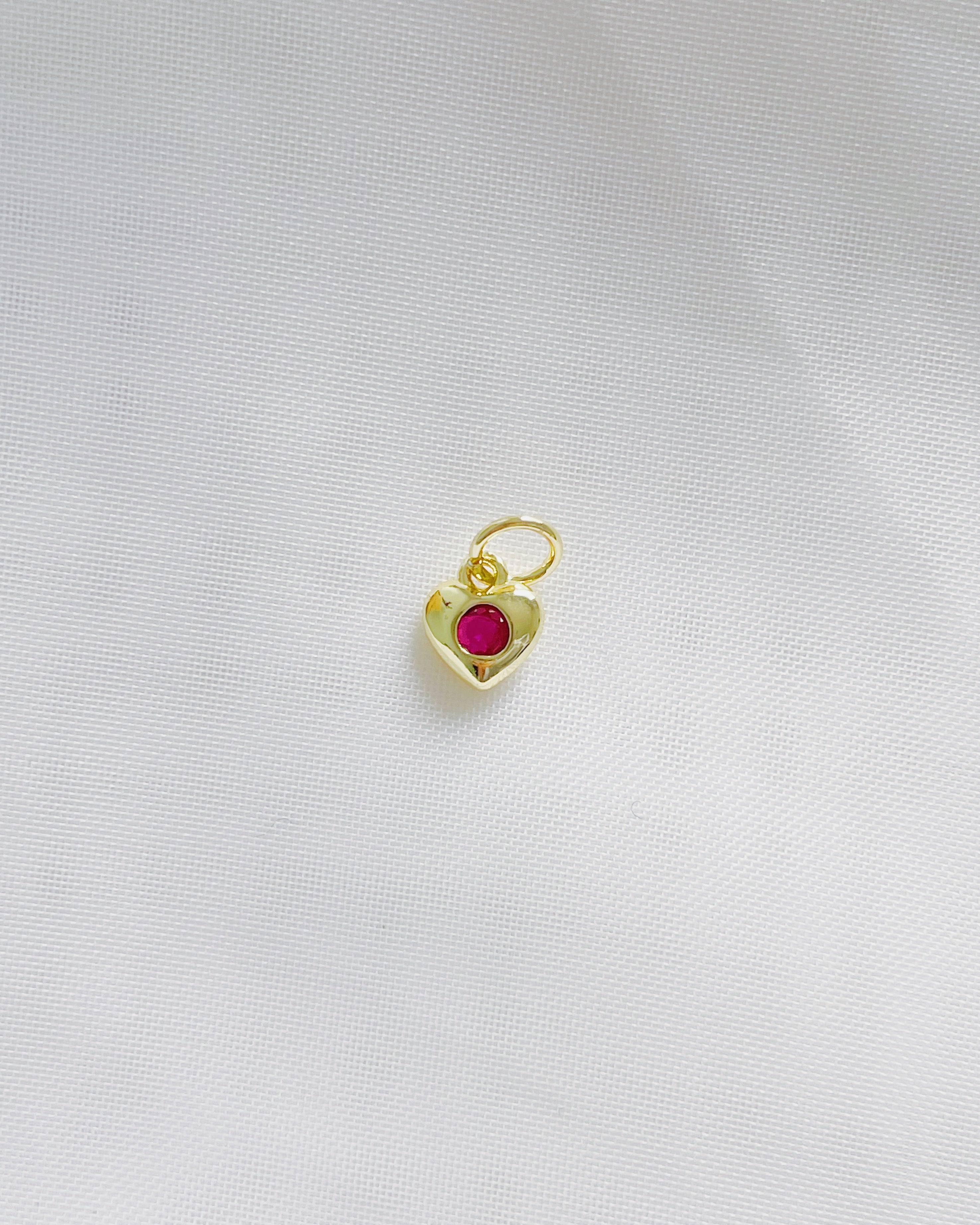 Charm Corazón con Zirconia Rosada